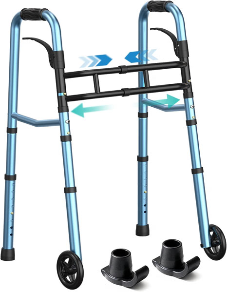 Narrow Walkers for Seniors, Folding Walker for Small Space 350lbs