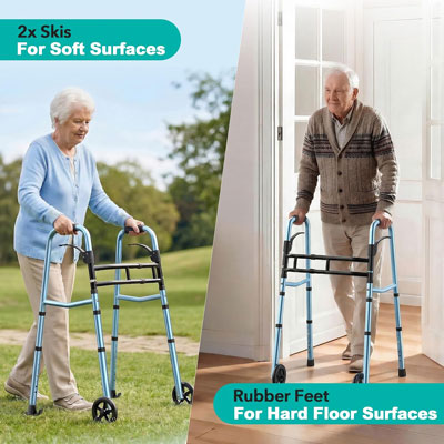 Narrow Walkers for Seniors, Folding Walker for Small Space 350lbs